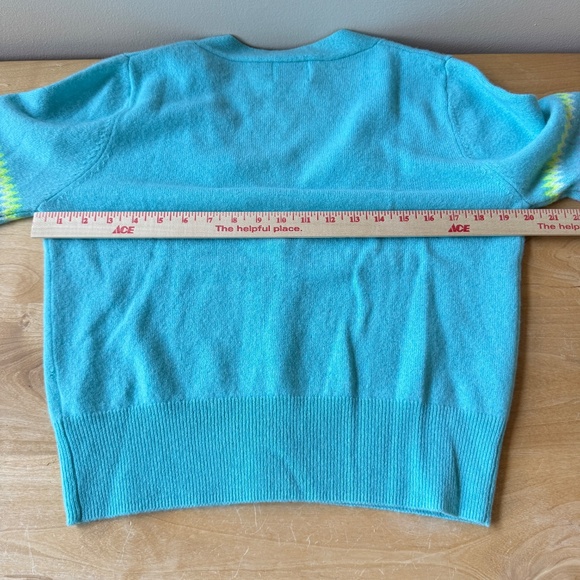 BRODIE CARDIGAN SWEATER ELECTRIC CHEVRON CASHMERE LUXURY MODERN CONTEMPORARY S - Picture 7 of 12